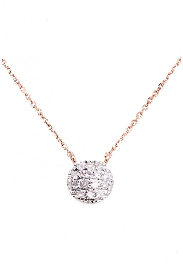 Lauren Joy Diamond Disc Pendant Necklace, Main, color, ROSE GOLD
