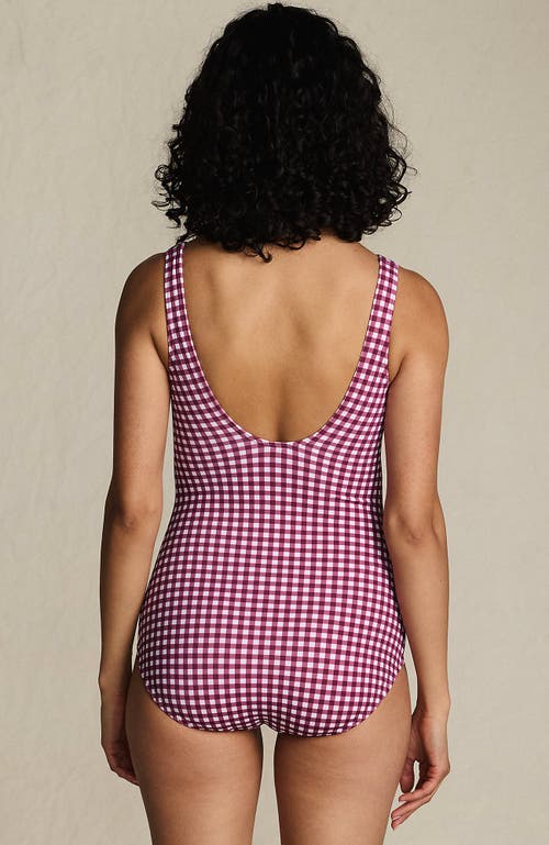 Lands' End Tugless One Piece Swimsuit In Pink