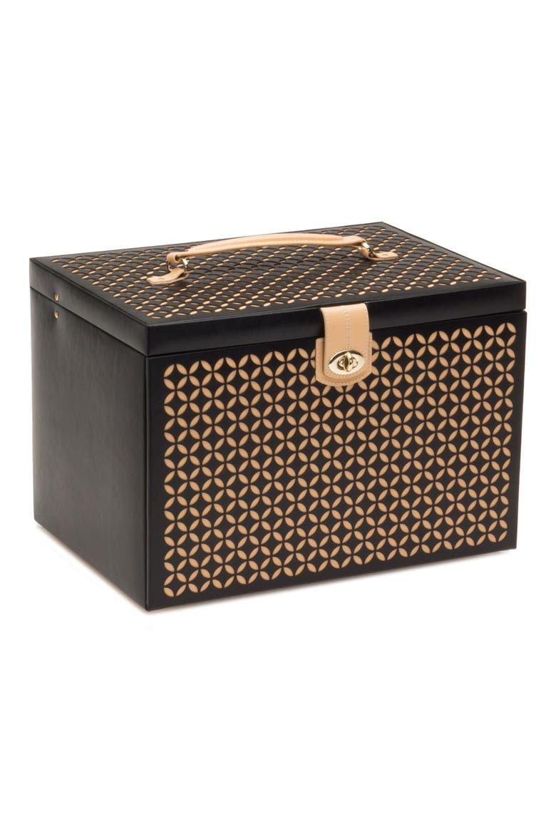 'Chloe' Jewelry Box, Alternate, color, BLACK