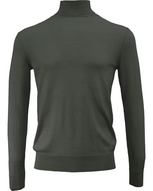 Lords Of Harlech Ronan Merino Wool Turtleneck Sweater In Green