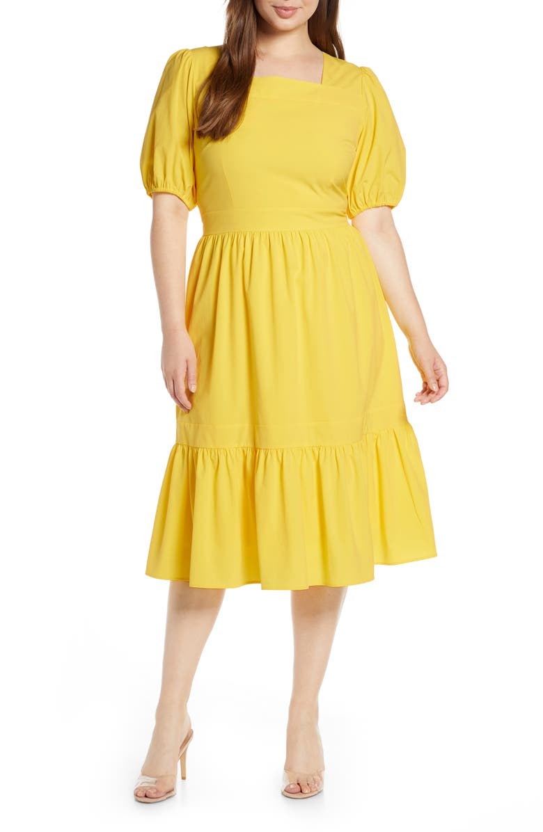 Rachel Parcell Puff Sleeve Dress, Alternate, color,