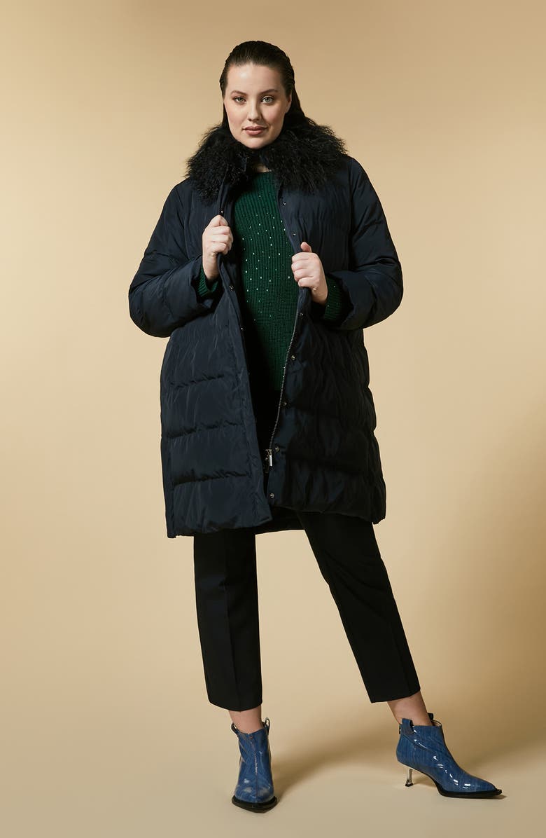Marina Rinaldi Perfetto Puffer Jacket with Removable Faux Fur Collar, Alternate, color, 
