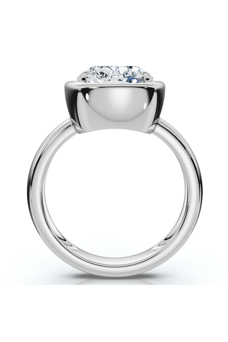 Certified 4Ct Cushion Diamond Bezel Prong Solitaire Engagement Ring Lab Grown, Alternate, color, 14k White Gold