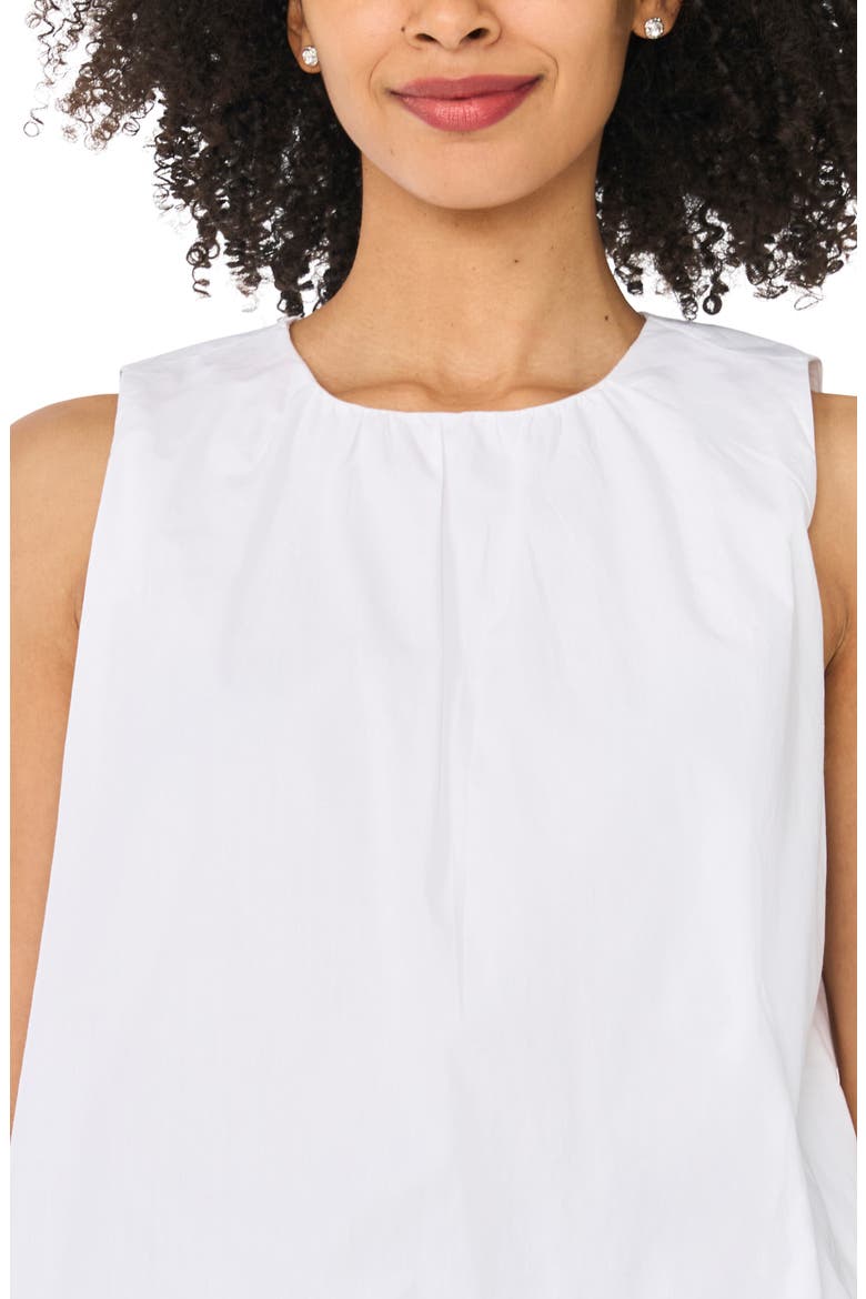 Cotton Poplin Bubble Top, Alternate, color, WHITE