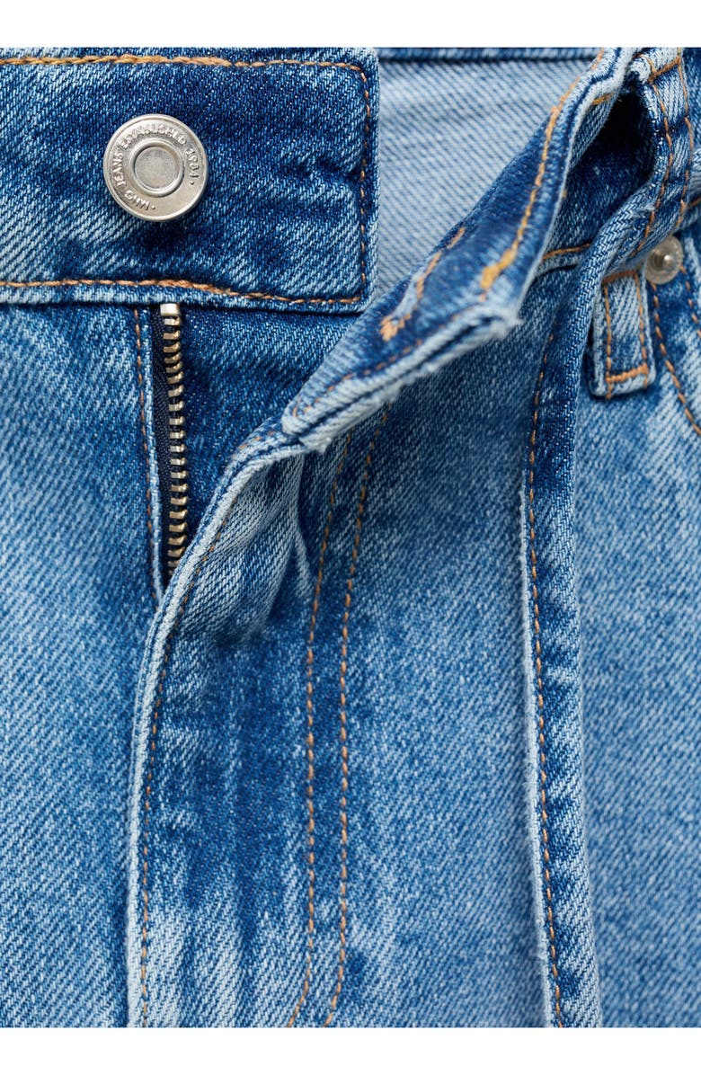 MANGO Tie Waist Wide Leg Jeans, Alternate, color, Medium Blue