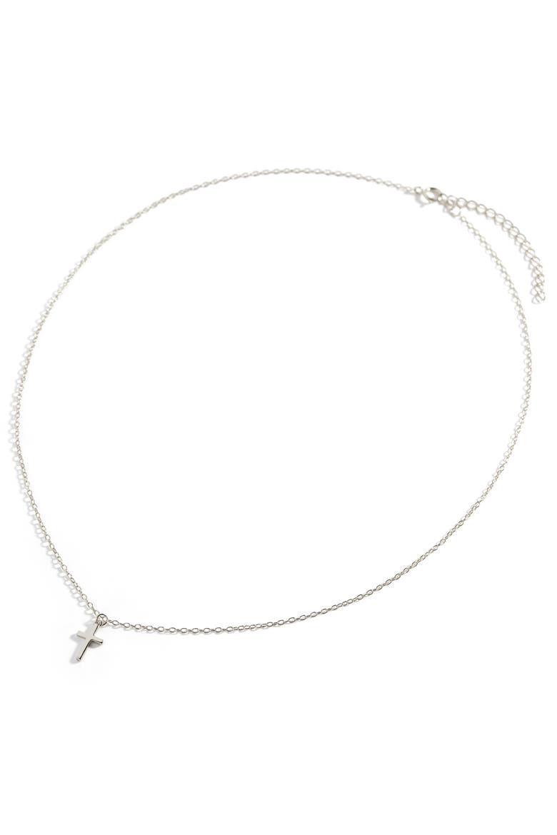 Classic Cross Necklace, Alternate, color, 925 Sterling Silver