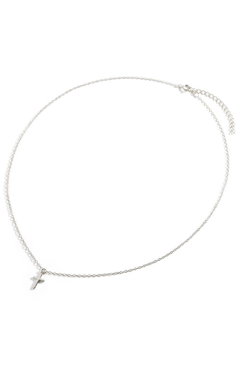 Mint & Lily Classic Cross Necklace, Alternate, color, 925 Sterling Silver