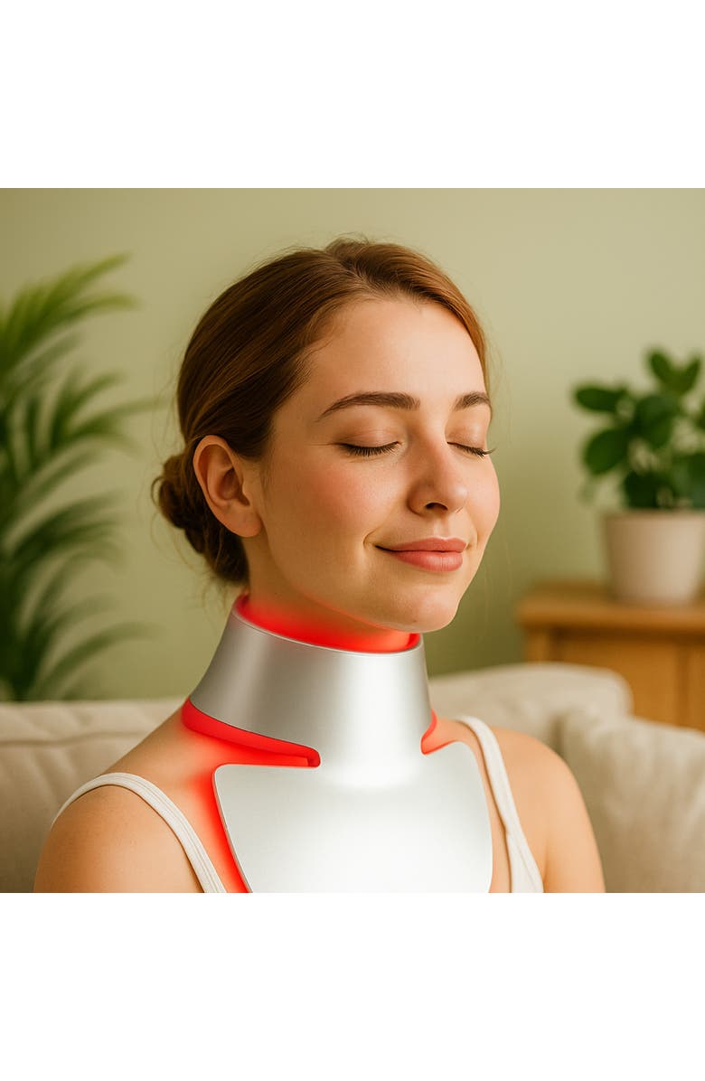 PURSONIC LED Light Therapy Neckplate Rejuvenate Your Neck & Décolleté, Alternate, color, White