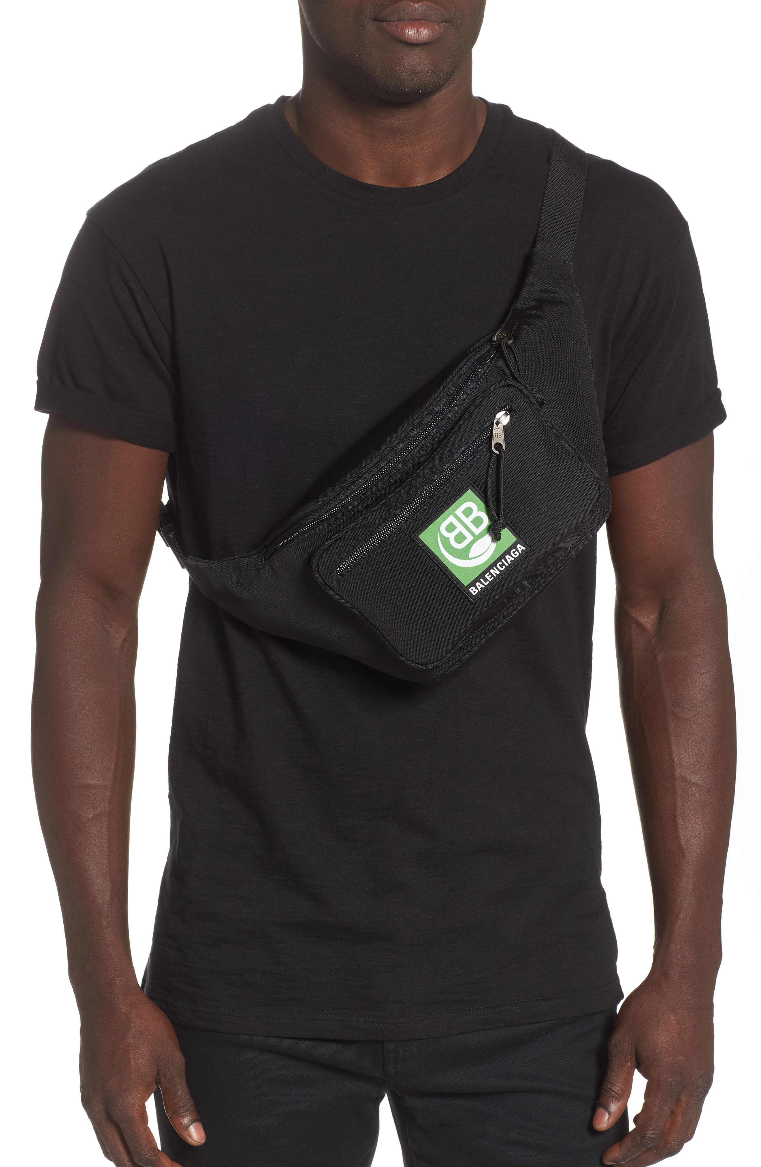 Balenciaga Explorer Canvas Belt Bag, Alternate, color, 