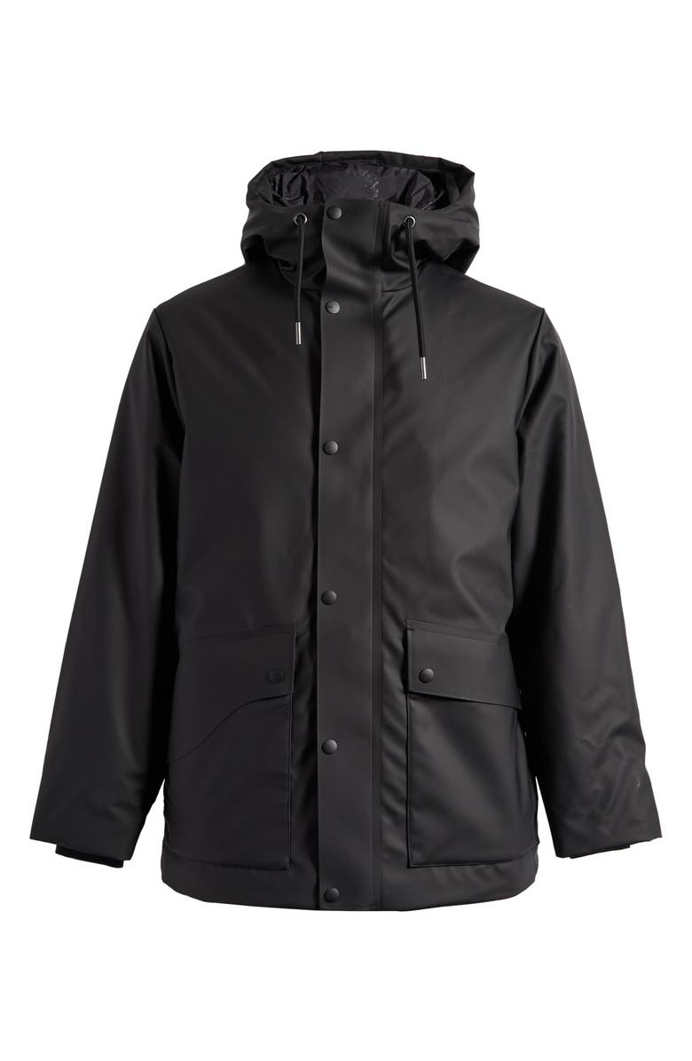 Rains Nome Long Waterproof Parka, Alternate, color, Black