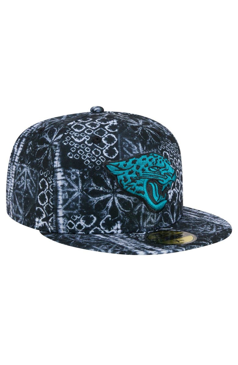 New Era Men's New Era Black Jacksonville Jaguars Shibori 59FIFTY Fitted Hat, Alternate, color, Black