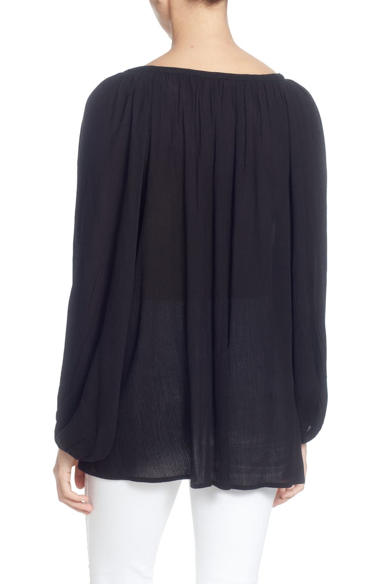 Catherine Catherine Malandrino Sufi Crinkle Peasant Blouse, Alternate, color, 