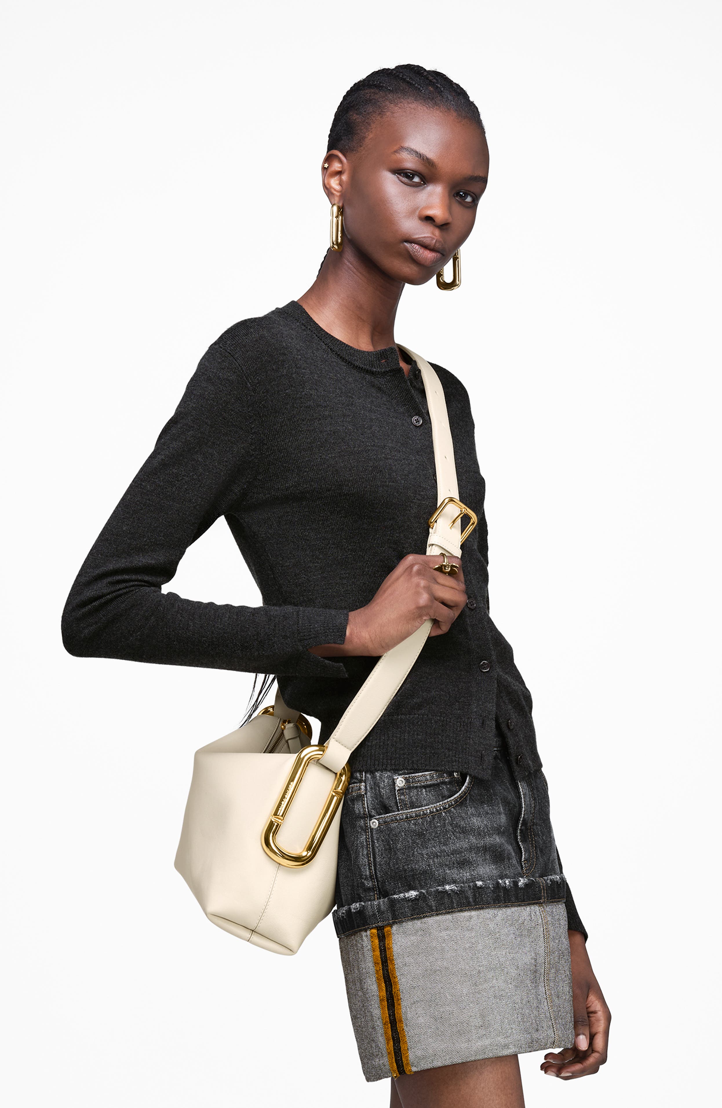 Medium Scene Leather Shoulder Bag, Alternate, color, CLOUD WHITE