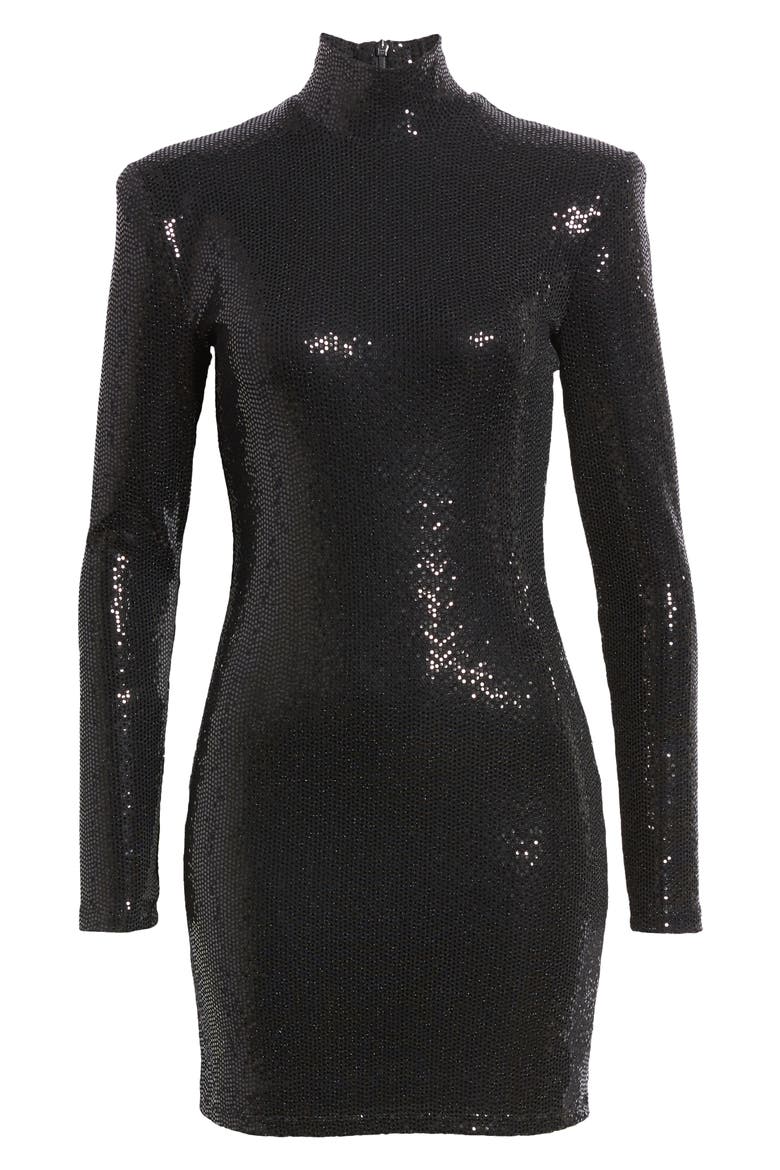 Sequin Long Sleeve Minidress, Alternate, color, DISCO NIGHTS