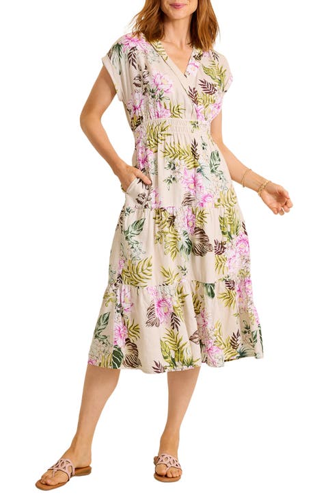 Petal of Luxury Linen Blend Tiered Dress