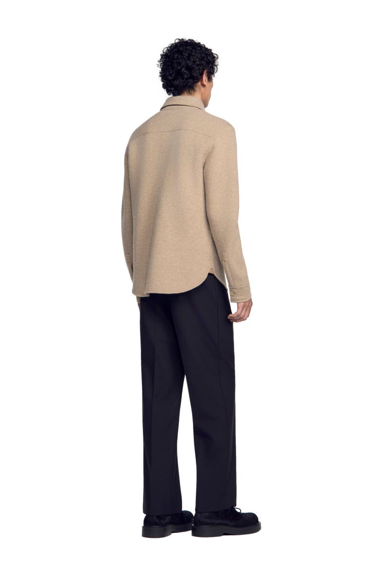 Boiled wool overshirt, Alternate, color, Beige / taupe