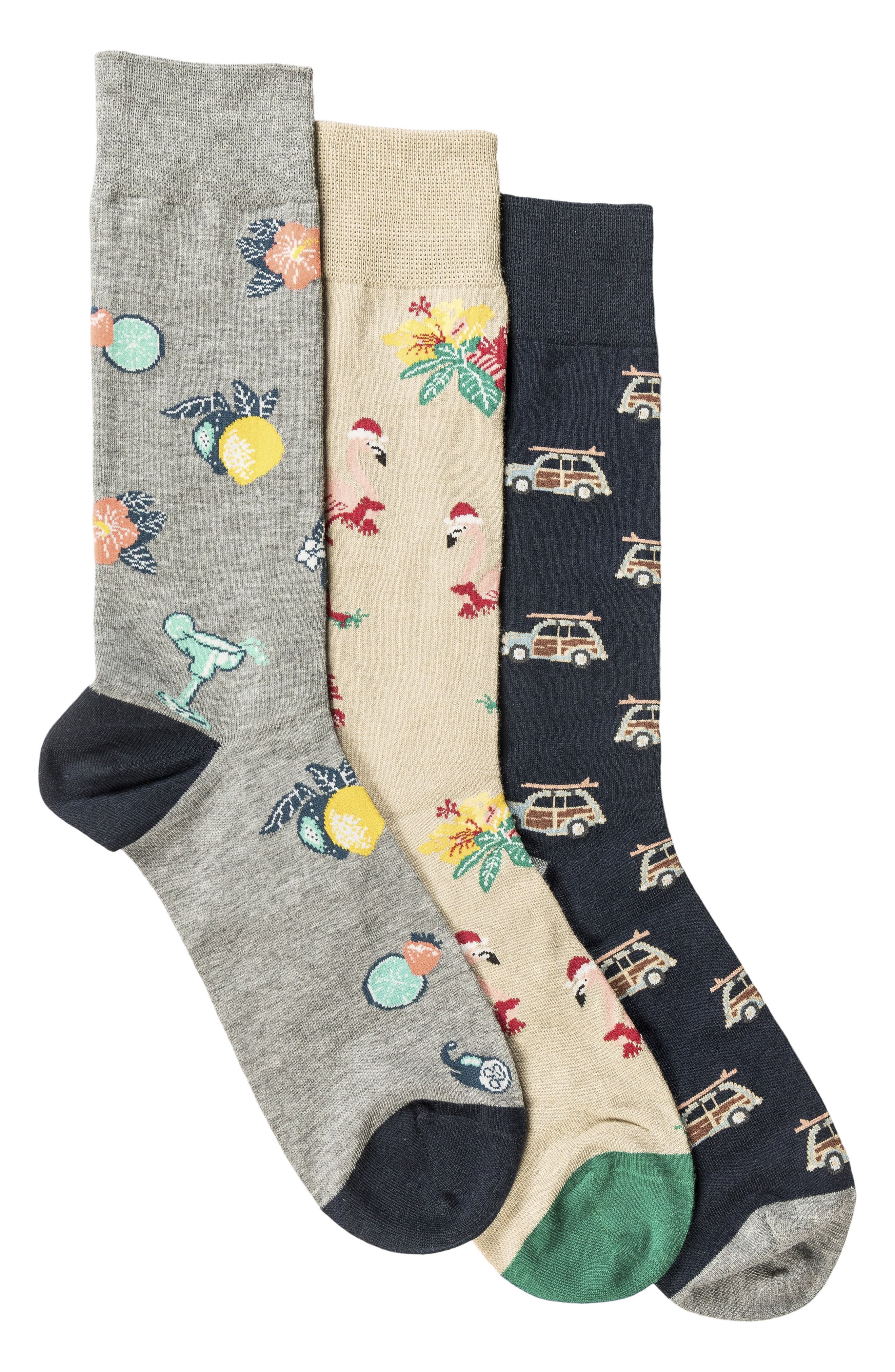 Tommy Bahama 3-Pack Assorted Crew Socks Gift Box