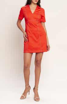 FLYING TOMATO Collared Denim Dress