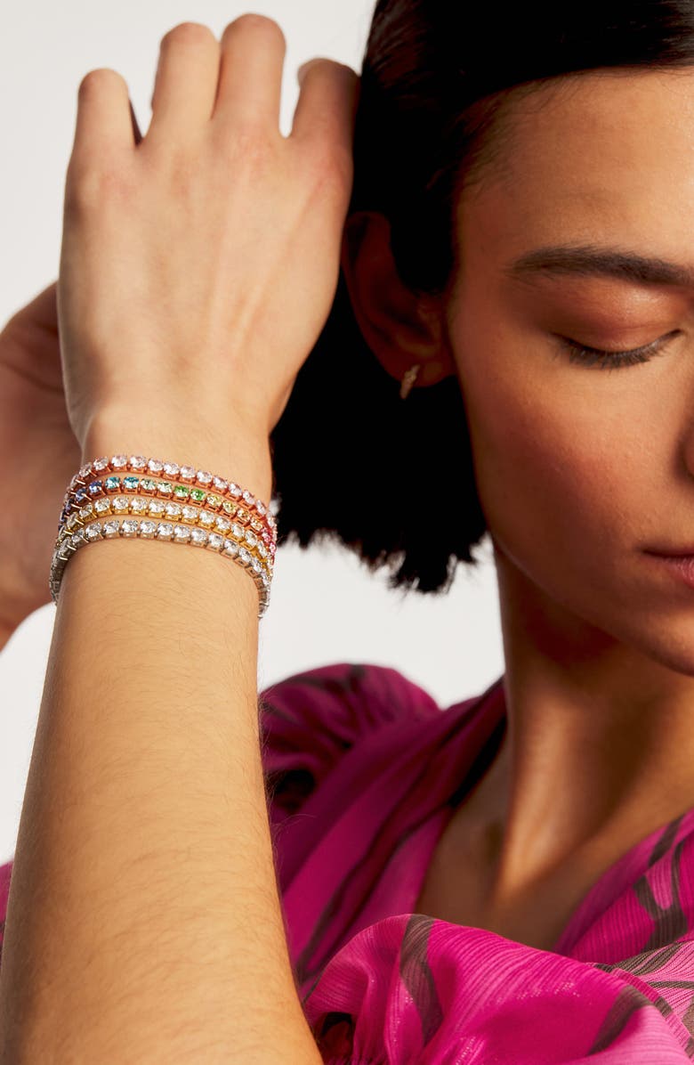 Ted Baker London Melrah Icon Crystal Slider Tennis Bracelet, Alternate, color, Silver Tone Clear Crystal