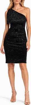 BY DESIGN Abby Sequin One-Shoulder Minidress