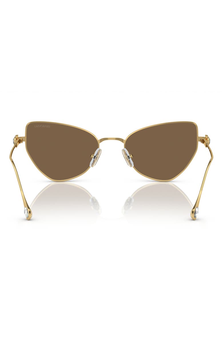 Swarovski 56mm Irregular Sunglasses, Alternate, color, Gold