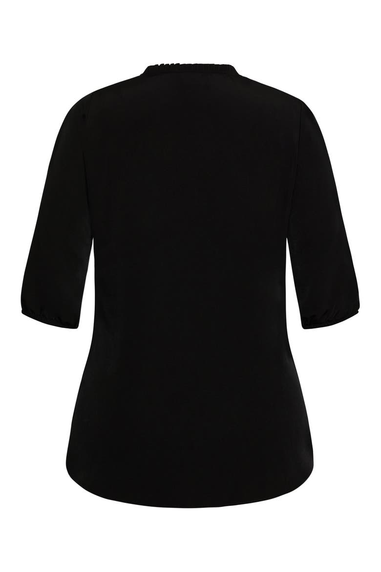 Amore Split Neck Top, Alternate, color, BLACK