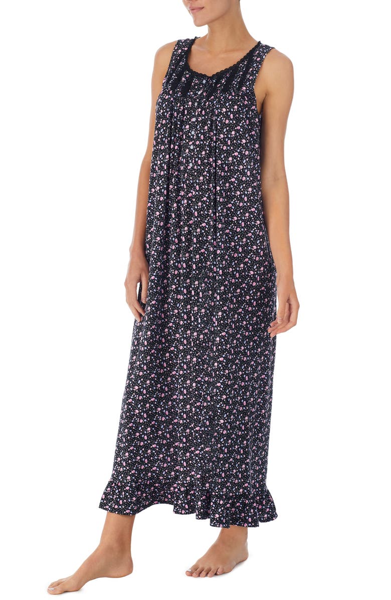 Eileen West Ballet Lace Trim Cotton Nightgown, Alternate, color,