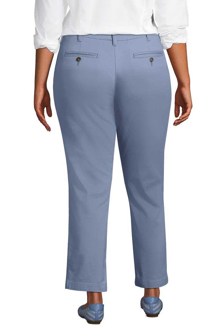 Plus Size Mid Rise Classic Straight Leg Chino Ankle Pants, Alternate, color, Pale Slate Blue