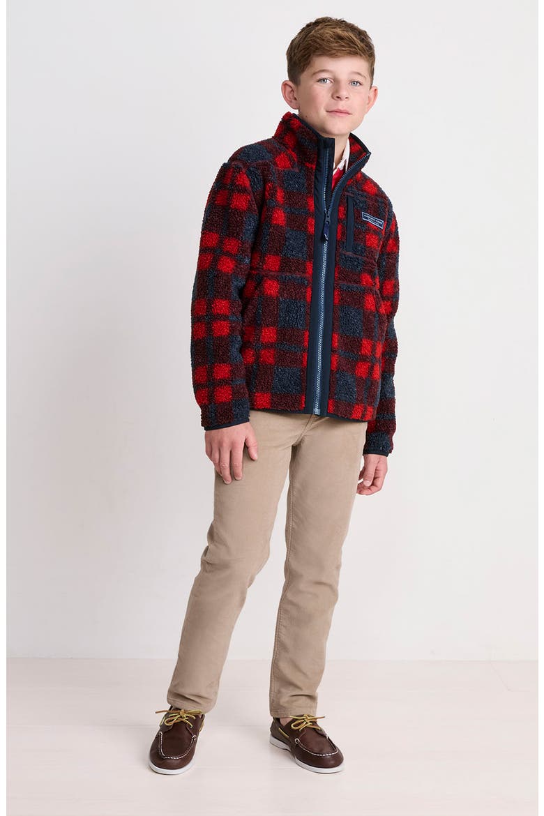 Kids' Plaid Supershep Fleece Zip-Up Jacket, Alternate, color, RED VELVET