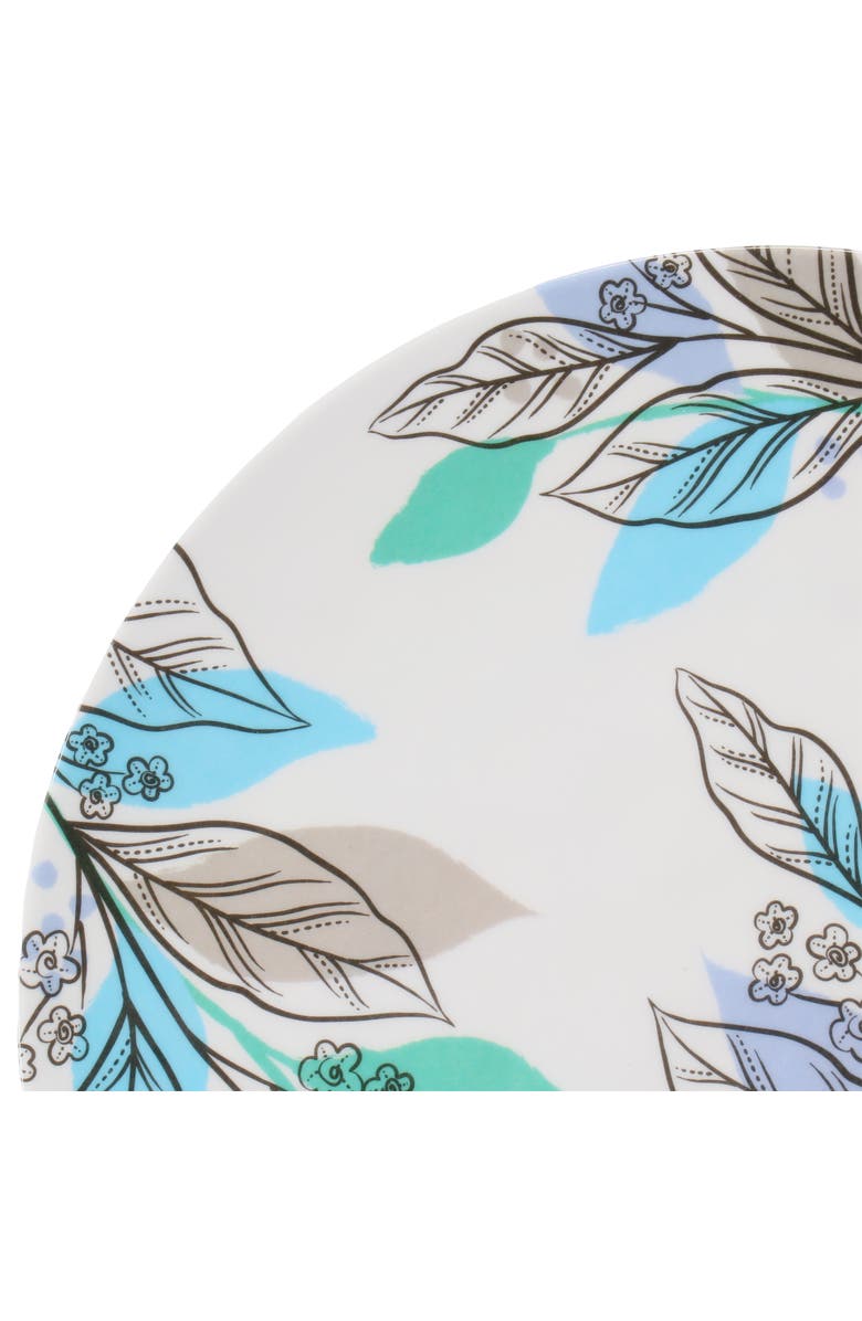 Gibson Home Tropical Sway Vineyard 12 Piece 9 Inch Round Melamine Dessert Plate Set, Alternate, color, Blue