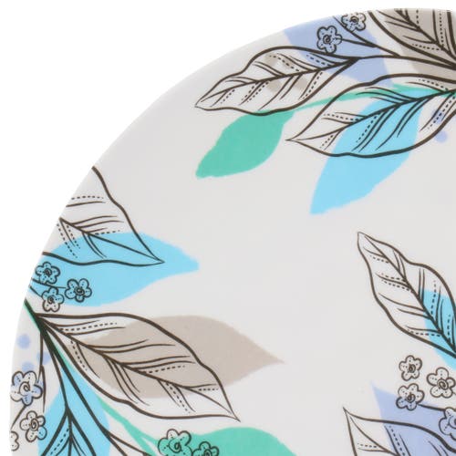 Gibson Home Tropical Sway Vineyard 12 Piece 9 Inch Round Melamine Dessert Plate Set In Blue