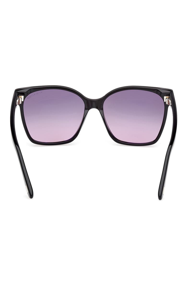 Iris 56mm Gradient Butterfly Sunglasses, Alternate, color, SHINY BLACK  / GRADIENT SMOKE