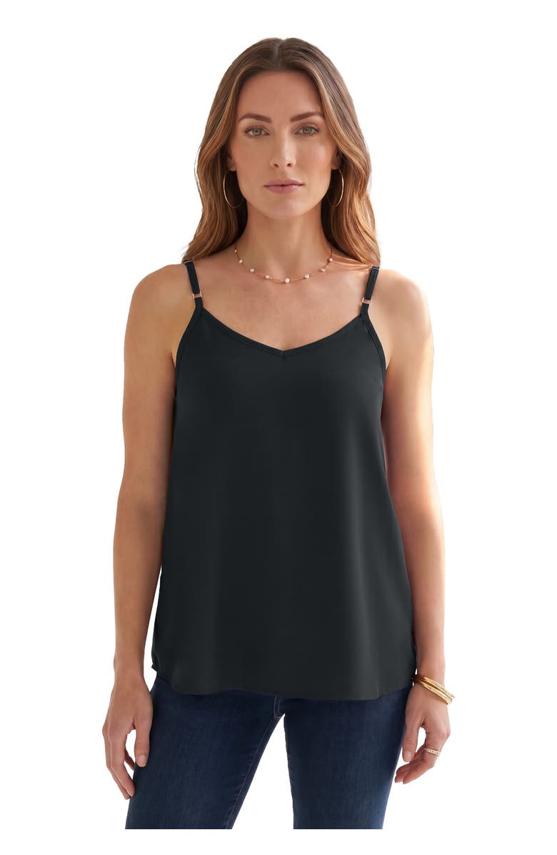 Roaman's V Neck Cami, Main, color, Black