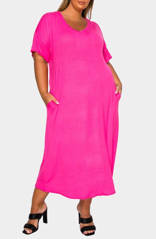 L I V D Olivia Short Sleeve Midi Dress In Pink