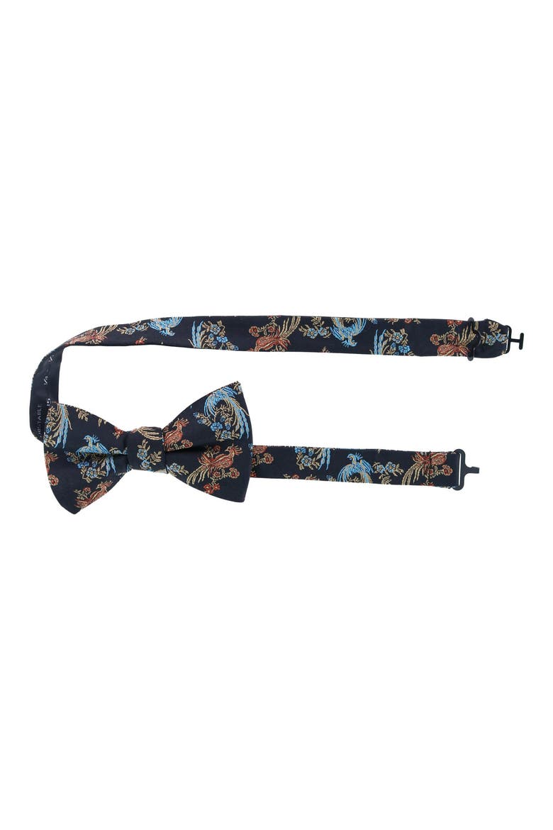 Birds of Prosperity Silk Bow Tie, Alternate, color, BLACK