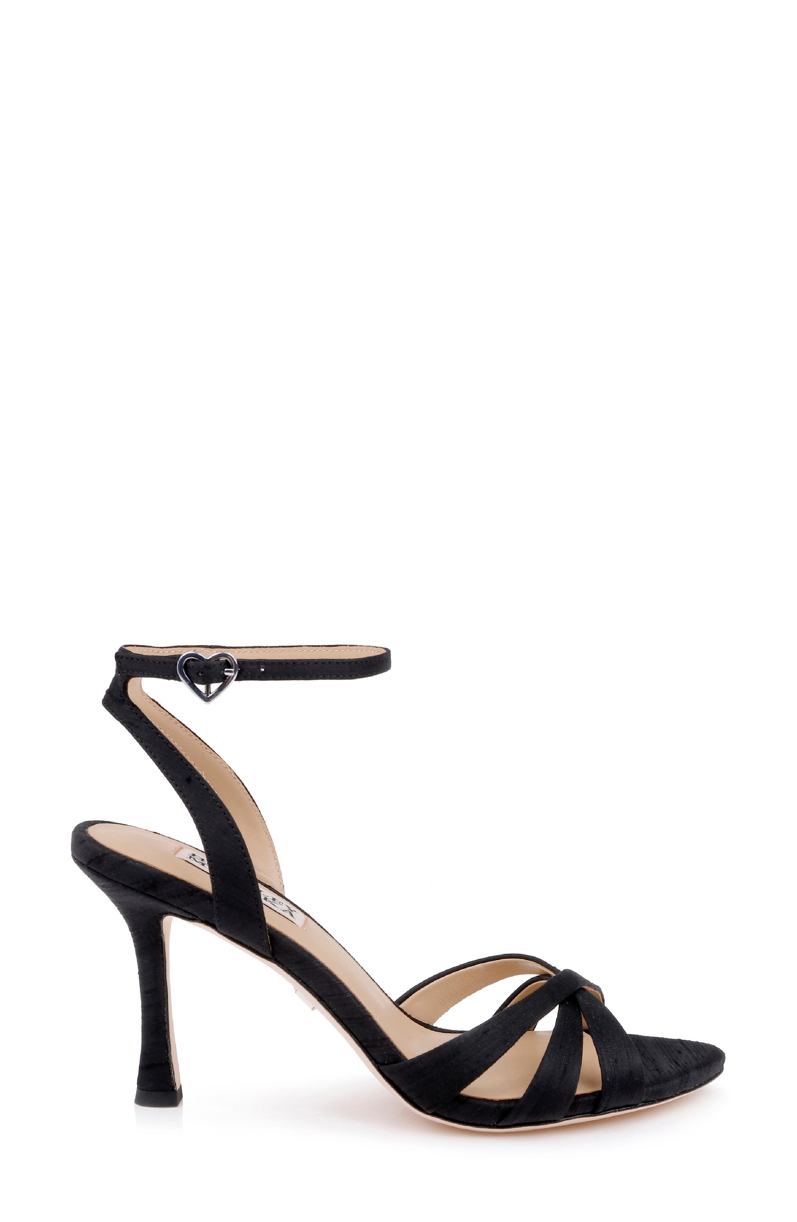 Badgley Mischka Collection Xeilani Ankle Strap Sandal, Alternate, color, Black Silk