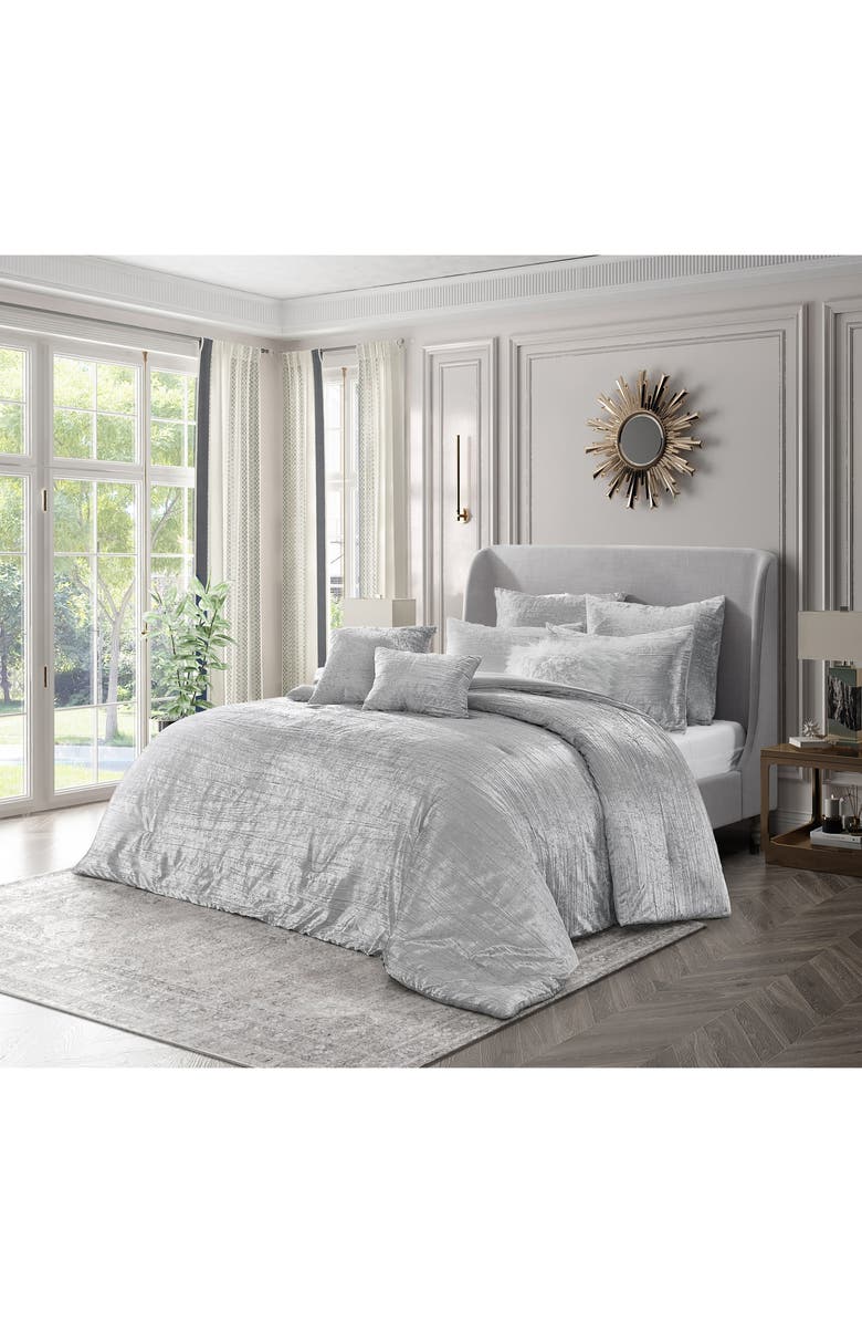 INSPIRED HOME Velvet 8-Piece Comforter Set, Alternate, color,