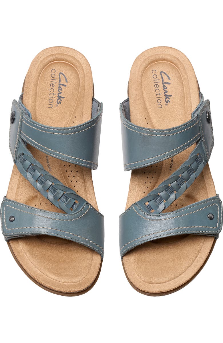 Clarks<sup>®</sup> April Raelyn Slide Sandal, Alternate, color, Blue Grey Lea