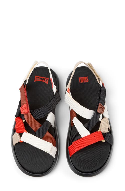 Camper Pelotas Flota Sandal In Red Multi