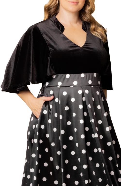 Kiyonna Radiant Opulence Mixed Media Ballgown In Black
