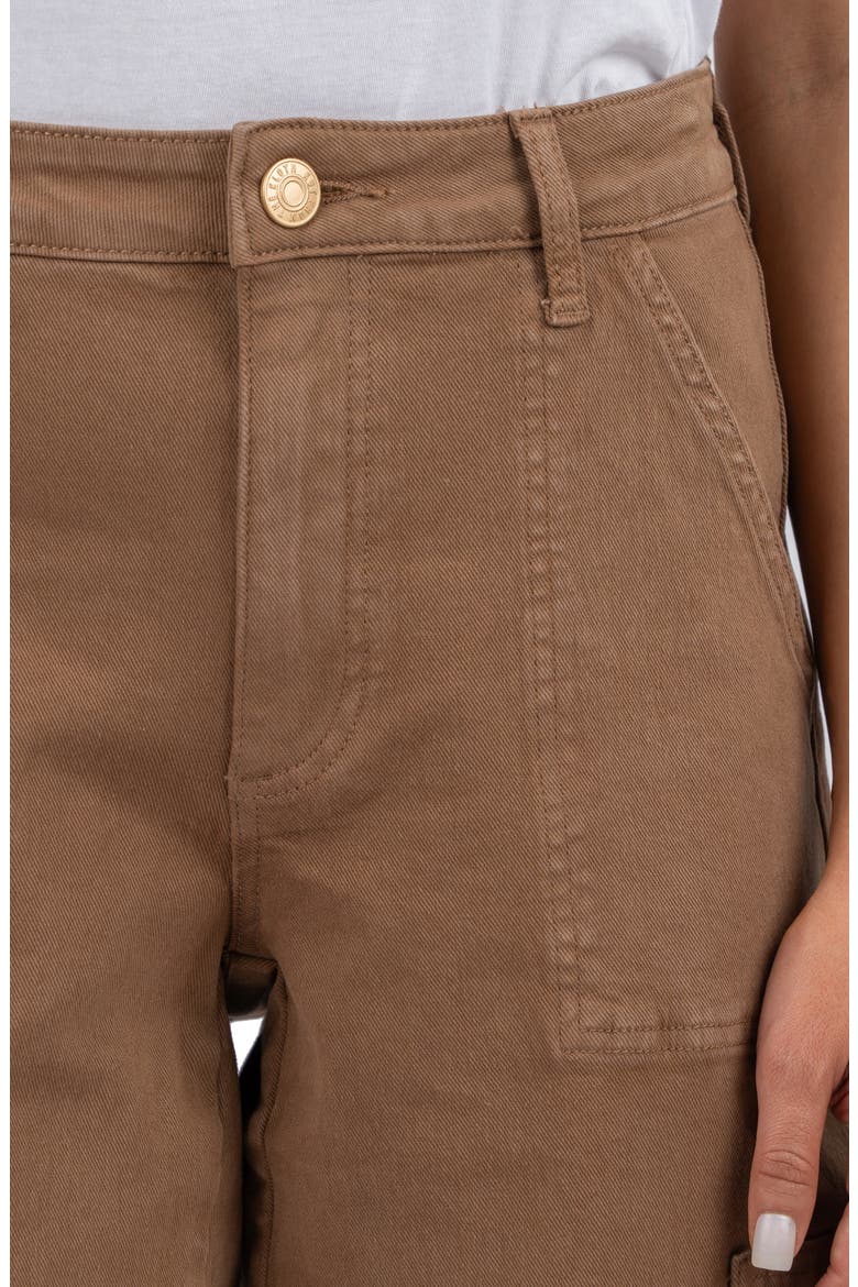 Kaya High Waist Straight Leg Cargo Pants, Alternate, color, LATTE