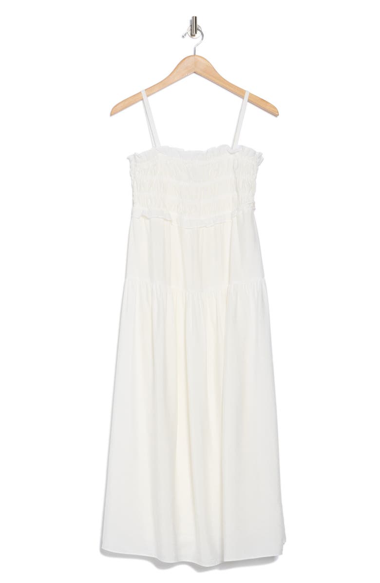 The Good Journey Smocked Tank Dress, Alternate, color, Soft White