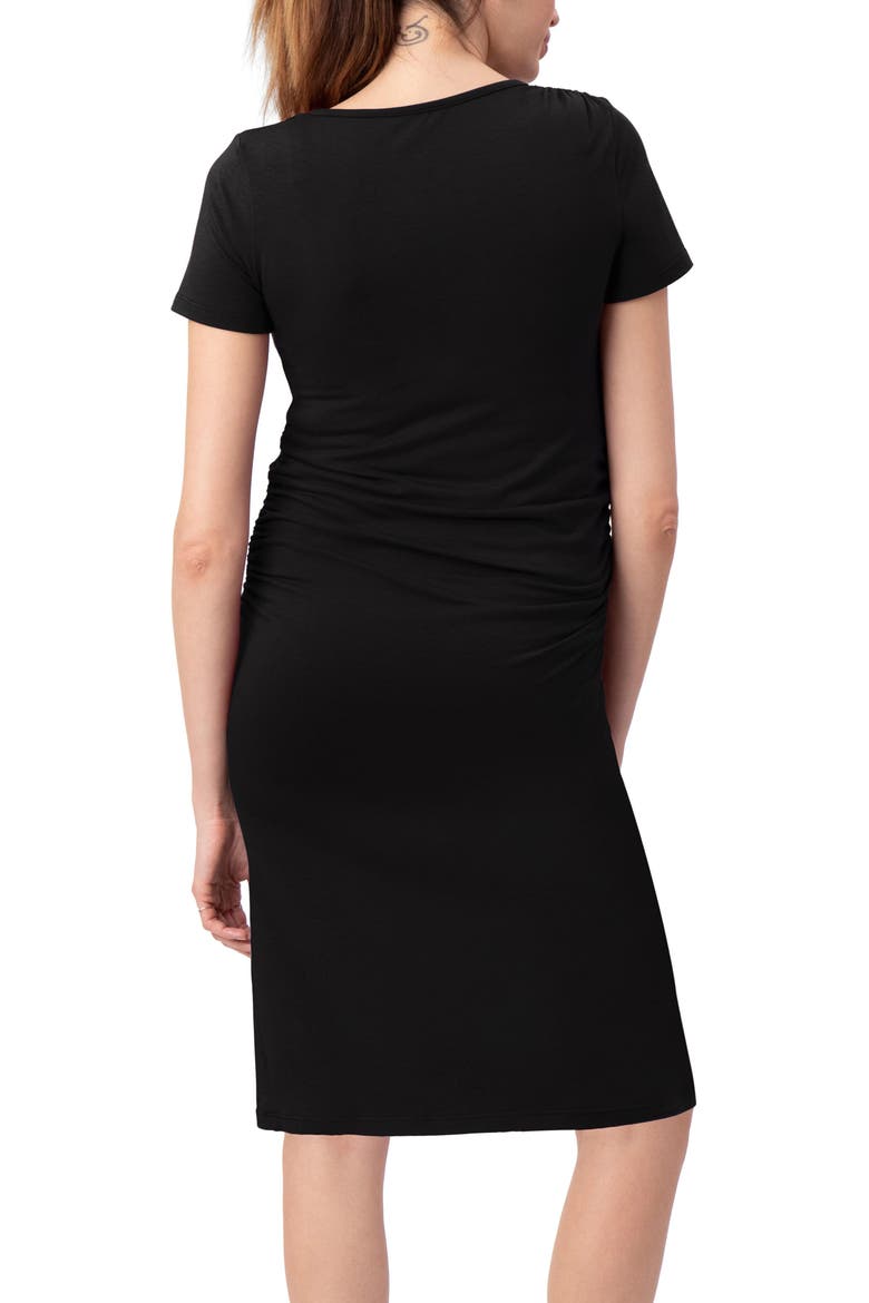 Gramercy Maternity/Nursing Dress, Alternate, color, BLACK
