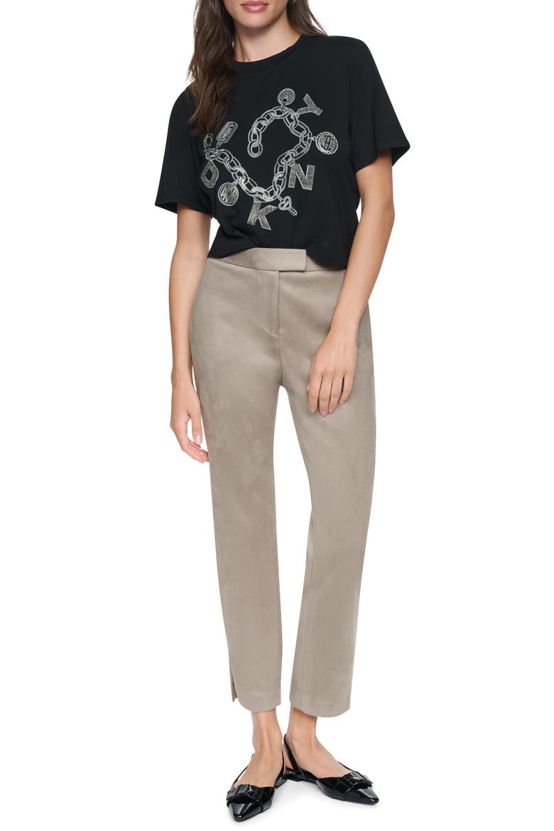 Faux Suede Ankle Pants, Alternate, color, PUTTY