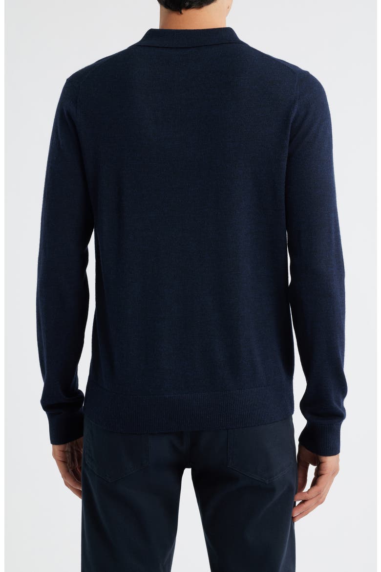Long Sleeve Merino Wool Polo, Alternate, color, COASTAL BLUE