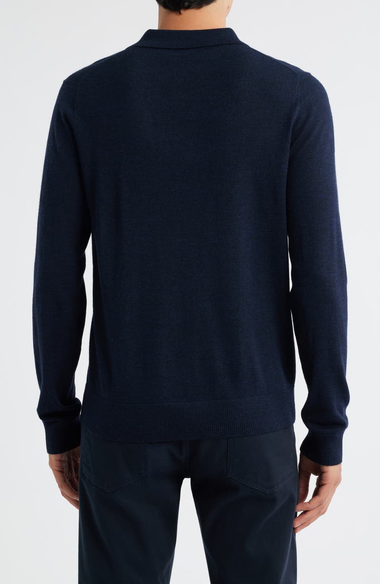 Vince Long Sleeve Merino Wool Polo, Alternate, color, Coastal Blue