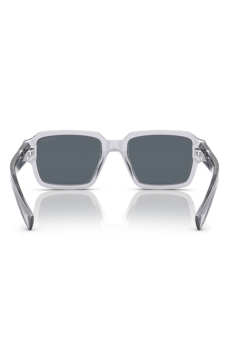Prada 54mm Square Sunglasses, Alternate, color, Transparent Grey / Blue