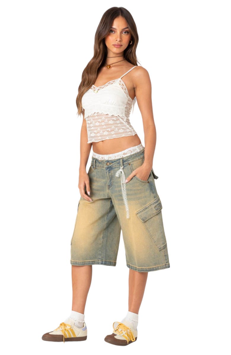 EDIKTED Layered Sheer Camisole, Alternate, color, 