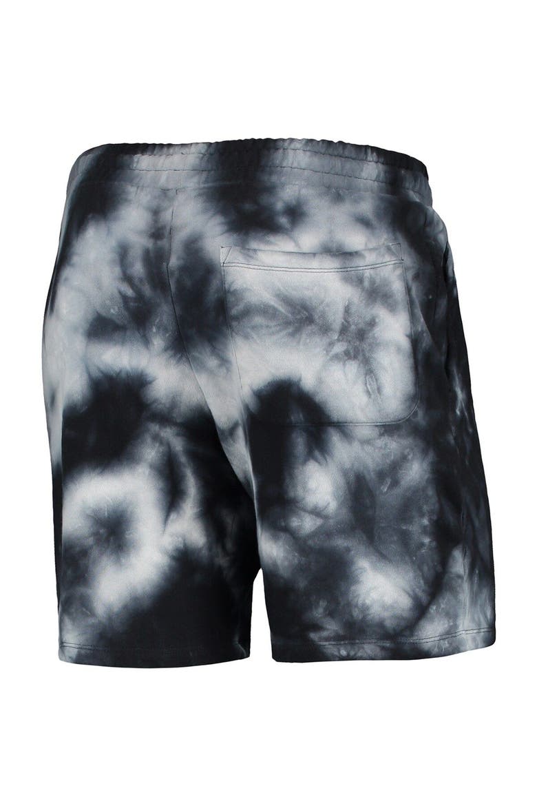 Men's New Era Black Los Angeles Lakers Fleece Tie-Dye Shorts, Alternate, color, Black