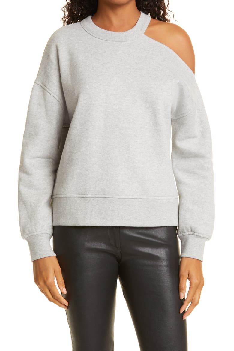 Quincy Cutout Sweatshirt, Main, color, HEATHER GREY